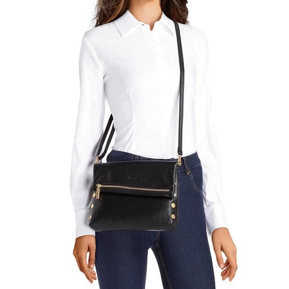 Hammitt *VIP Med-Half Pipe Black Croc & Brushed Sliver Crossbody Purse - Picture 7 of 16